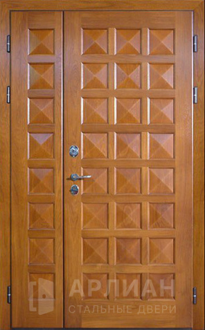 Фото «Двухстворчатая дверь входная уличная с двух сторон МДФ №23»